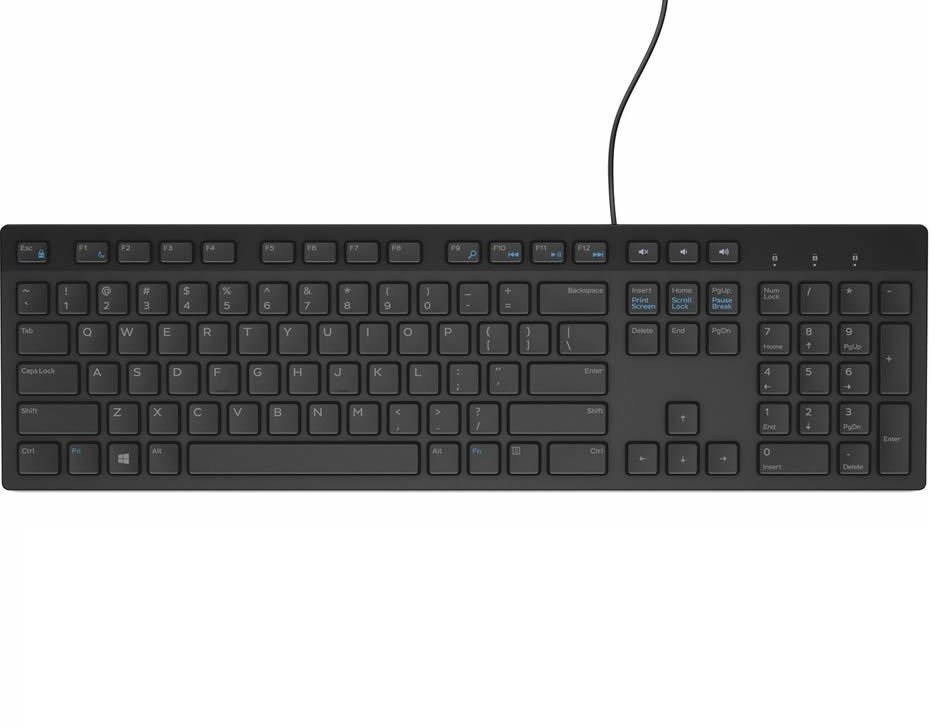 Dell KB-216 Kablolu Q Klavye Siyah (580-ADHQ) resmi