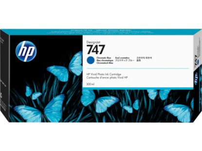 HP P2V85A (747) 300 ML KROMATIK MAVI GENIS FORMAT MÜREKKEP KARTUS resmi