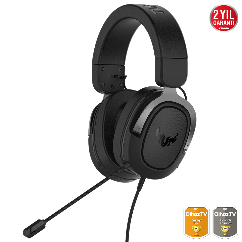 ASUS TUF GAMING H3 7.1 GUN METAL OYUNCU KULAKLIGI PC MAC PS4 NINTENDO SWITCH MOBIL VE XBOX ONE UYUMLU resmi