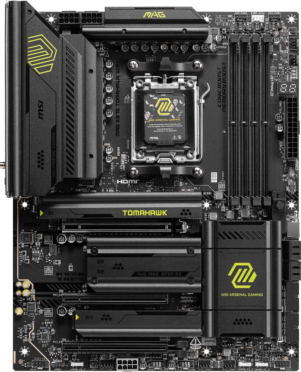 MSI MAG X870 TOMAHAWK WIFI AM5 DDR5 8400MHZ(OC) USB4 4x M.2 HDMI 5G LAN WIFI 7 RGB ATX resmi