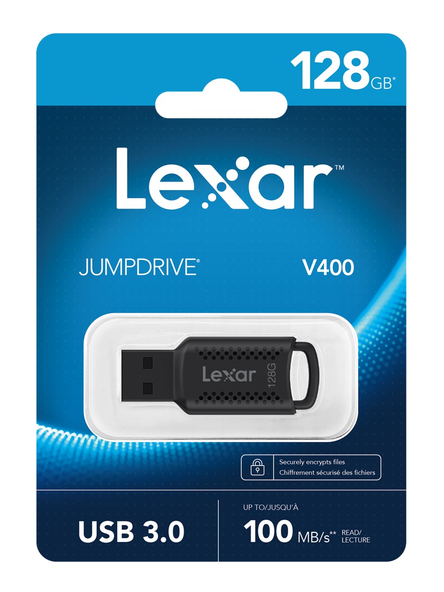 LEXAR 128GB LJDV400128G-BNBNG JUMPDRIVE V400 USB 3.0 FASH DRIVE 100MB/S READ resmi