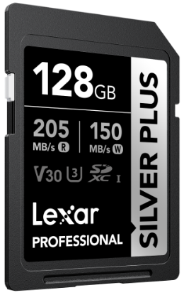 LEXAR 128GB LSDSIPL128G-BNNNG SD PROFESSIONAL SILVER PLUS SDXC UHS-I CARDS UP TO 205MB/S READ 150MB/S WRITE C10 V30 U3 resmi