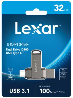 LEXAR 32GB LJDD400032G-BNQNG USB BELLEK DUAL TYPE-C AND TYPE-A USB 3.1 FLASH DRIVE UP TO 100MB/S READ resmi