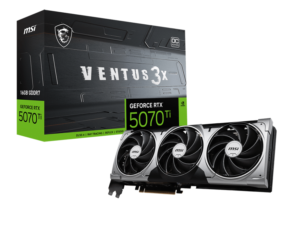 MSI VGA GEFORCE RTX 5070 TI 16G VENTUS 3X OC RTX5070TI 16GB GDRR7 256B DX12 PCIE 5.0 X16 (3XDP 1XHDMI) resmi