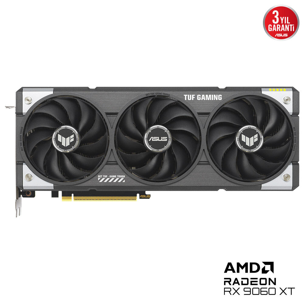 ASUS TUF RX9060XT O16G GAMING AMD RADEON RX 9060 16G 16GB GDDR6 128bit OC HDMI 2xDP EKRAN KARTI resmi