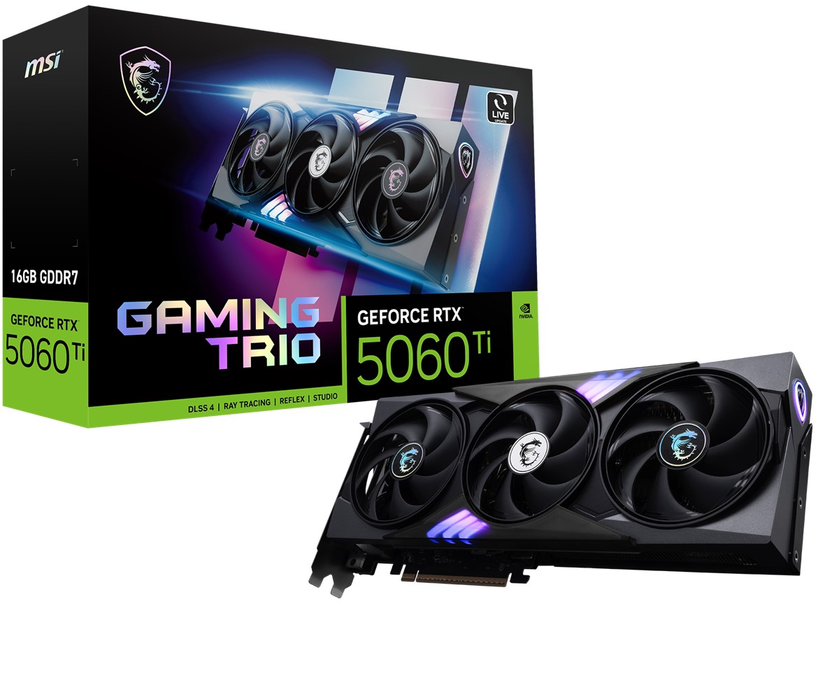 MSI VGA GEFORCE RTX 5060 TI 16G GAMING TRIO RTX5060TI 16GB GDDR7 128B DX12 PCIE 5.0 X16 (3XDP 1XHDMI) resmi