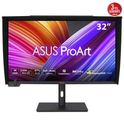 ASUS ProArt PA32UCXR 32 Mini LED 3840x2160 5ms 60Hz 1000cd Thunderbolt 4 DP HDMI USB-C Hoparlör VESA 3YIL 2.304 Bölgeli Mini LED Arka Aydınlatma Dahili Motorlu Renk Ölçer Kendinden / Otomatik Kalibrasyon HDR-10 HLG Dolby Vision %99 Adobe RGB %97 D resmi