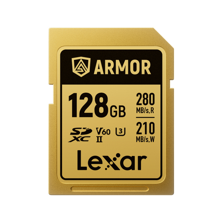 LEXAR 128GB LSDAMGL128G-RNNNG PROFESSIONAL ARMOR GOLD SD up to 280MBs read 210MBs write C10 V60 U3 IP68 resmi