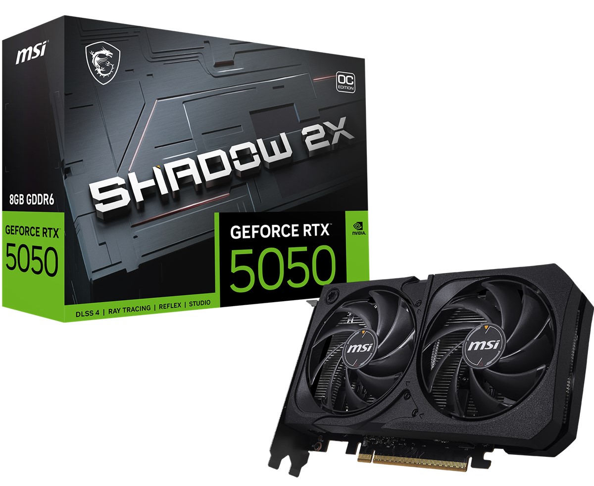 MSI VGA GEFORCE RTX 5050 8G SHADOW 2X OC RTX5050 8GB GDDR6 128B DX12 PCIE 5.0 X16 (3XDP 1XHDMI) resmi