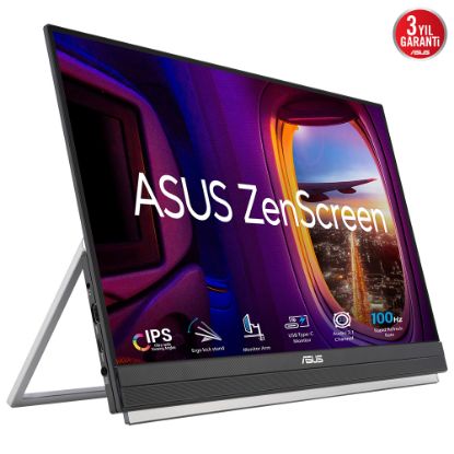 ASUS ZenScreen MB229CF 21.5 IPS 1920x1080 5ms 100Hz 250cd HDMI USB-C Hoparlör VESA 3YIL USB-C PD 60W hoparlör taşıma kolu/kapanabilir stant tasarımı C biçimli mandal kanca kiti derin bas hoparlörü 2.1 kanal ses çevresel sürdürülebilirlik resmi