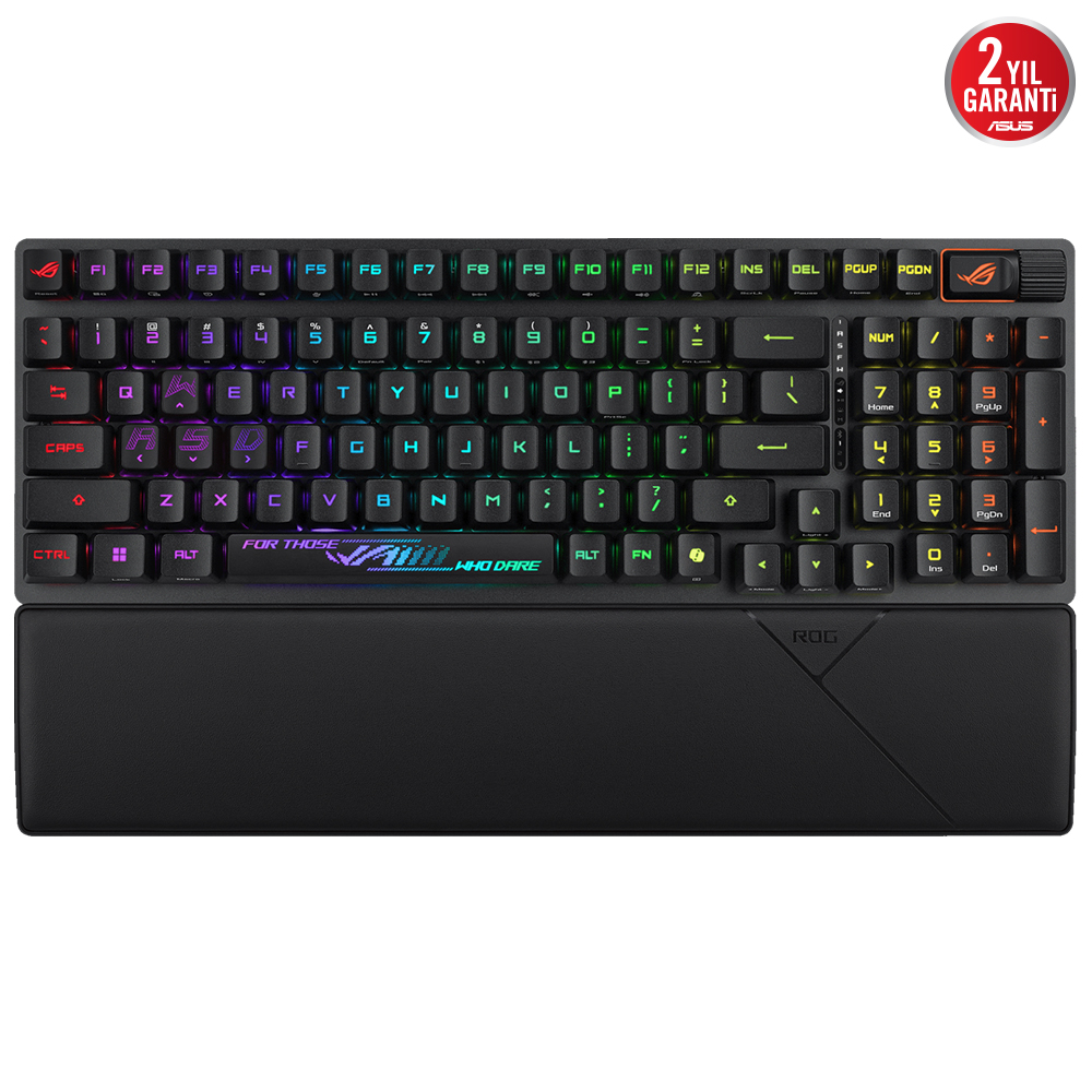 ASUS ROG CLAYMORE II/RX RED/PBT/UK AURA SYNC RGB BİLEK DESTEĞİ MEKANİK OYUNCU KLAVYE ROG RX RED SWITCH İNGİLİZCE resmi