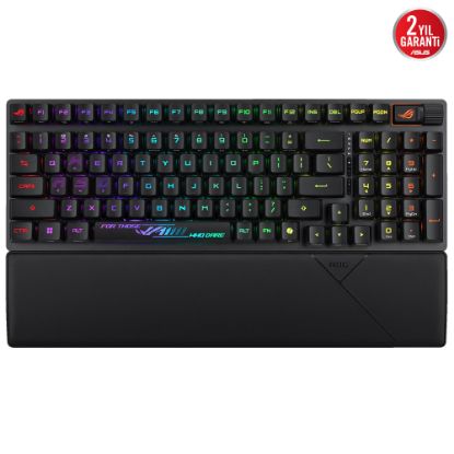 ASUS ROG CLAYMORE II/RX RED/PBT/UK AURA SYNC RGB BİLEK DESTEĞİ MEKANİK OYUNCU KLAVYE ROG RX RED SWITCH İNGİLİZCE resmi