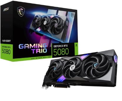 MSI VGA GEFORCE RTX 5080 16G GAMING TRIO OC RTX5080 16GB GDRR7 256 B DX12 PCIE 5.0 X16 (3XDP 1XHDMI) resmi
