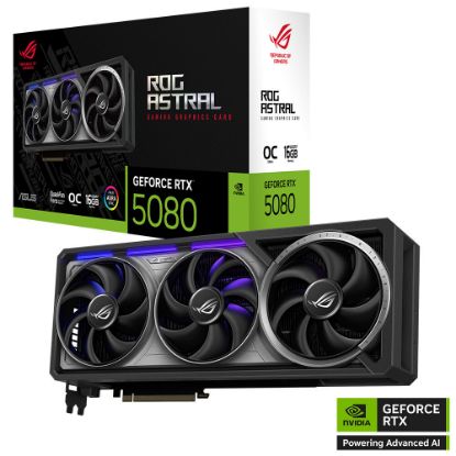 ASUS VGA ROG-ASTRAL-RTX5080-O16G-GAMING-NVIDIA-GEFORCE-RTX 5080-16GB GDDR7-256bit--OC-2xHDMI-3xDP-RGB-DLSS4 EKRAN KARTI resmi