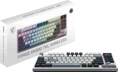 MSI GG FORGE GK600 TKL W SKY TR MEKANİK GAMING KLAVYE LCD EKRAN KTT HIFI LINEAR HOT-SWAPPABLE SWITCH PBT TUŞ TAKIMI RGB TR LAYOUT resmi