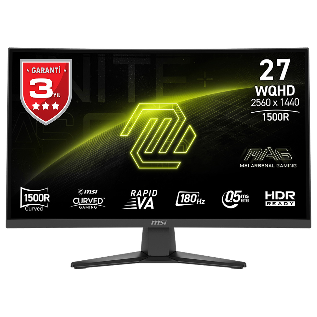 MSI 27 MAG 275CQF E18 2560x1440 (WQHD)  CURVE 1500R RAPID VA 180HZ 0.5MS FREESYNC GAMING MONITOR resmi