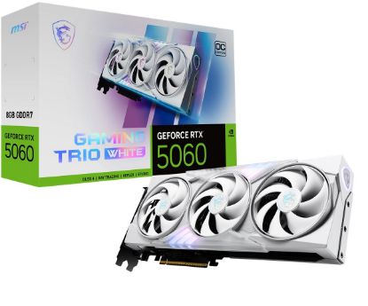 MSI VGA GEFORCE RTX 5060 8G GAMING TRIO OC WHITE RTX5060 8GB GDDR7 128B DX12 PCIE 5.0 X16 (3XDP 1XHDMI) resmi