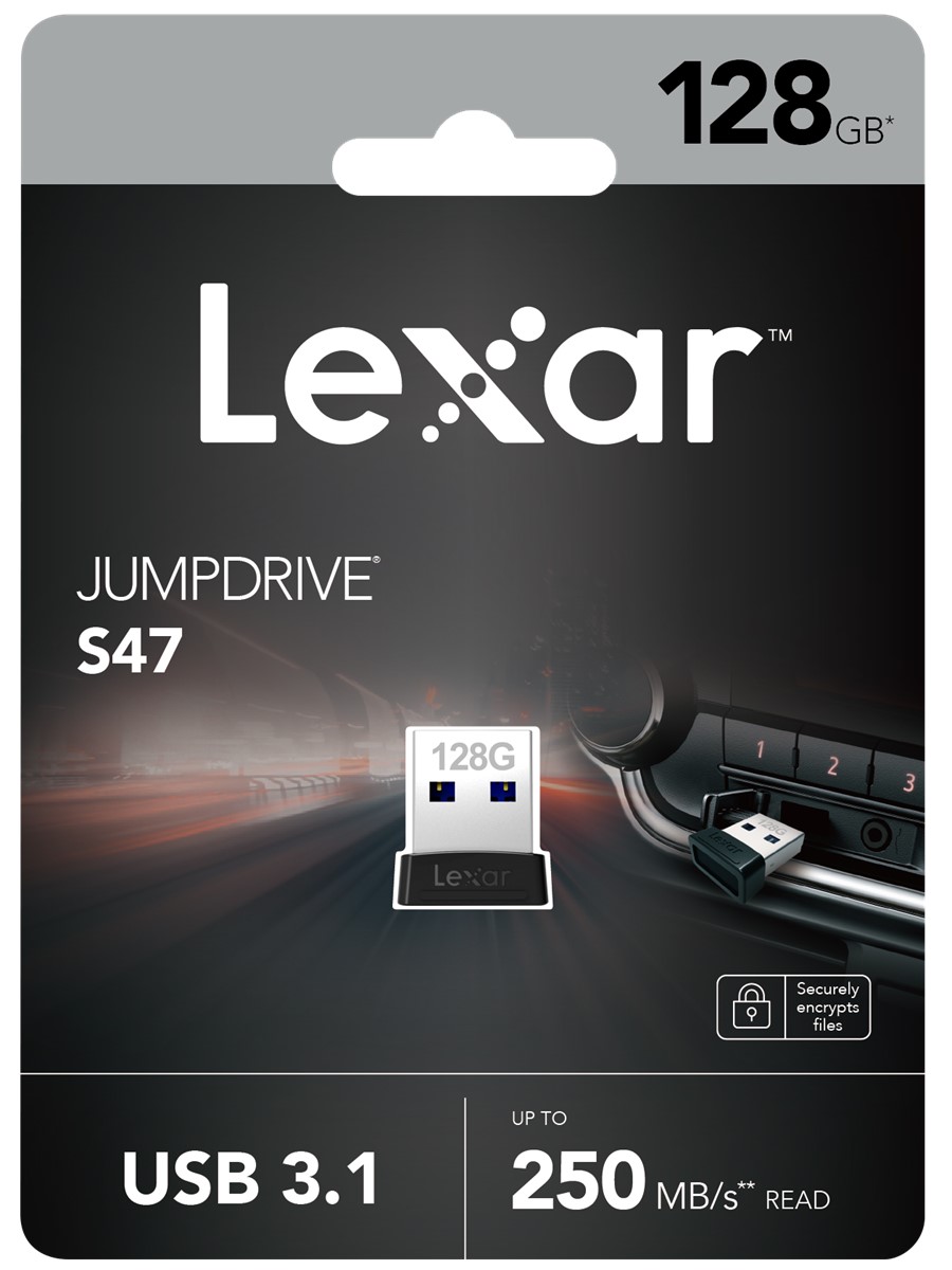 LEXAR 128GB LJDS47-128ABBK USB BELLEK JUMPDRIVE USB 3.1 S47 128GB BLACK PLASTIC HOUSING UP TO 250MB/S resmi