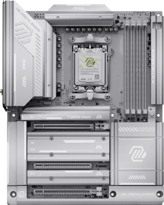 MSI MAG X870E TOMAHAWK MAX WIFI PZ AM5 DDR5 8400MHZ(OC) USB4 4x M.2 HDMI 2X DP 40 Gbps 5G LAN WIFI 7 RGB ATX resmi