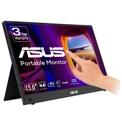 ASUS ZenScreen MB16AMTR 15.6 IPS 1920x1080 5ms 60Hz 250cd Mini-HDMI USB-C Hoparlör 3YIL 10 PARMAK DOKUNMATIK  DAHILI BATARYA  USB-C TO A ADAPTOR  EYECARE TAŞINABİLİR USB MONITOR resmi