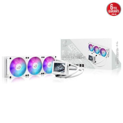 ASUS ROG RYUJIN III 360 ARGB EXTREME SIVI SOĞUTUCU, ASETEK EMMA GEN8 V2 POMPA, YÜKSEK HAVA AKIŞI VE STATİK BASINÇ İÇİN MANYETİK ARGB FANLAR, 3.5" LCD DONANIM TAKİBİ VE ÖZEL GIFLER - BEYAZ 6 YIL GARANTİ resmi