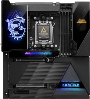 MSI MB MEG X870E GODLIKE AM5 DDR5 9000MHZ(OC) USB4 7X M.2 2X DP 1X10G, 1X 5G LAN WIFI 7 RGB ATX resmi