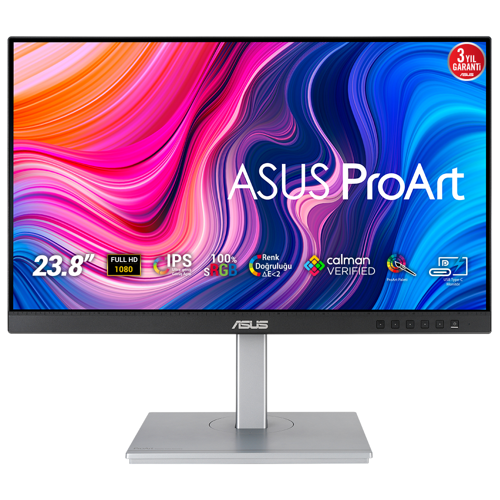 ASUS ProArt PA247CV 23.6 IPS 1920x1080 5ms 75Hz 300cd DP HDMI USB-C Hoparlör VESA 3YIL 100% Rec. 709  100% sRGB  CALMAN SERTIFIKALI PIVOT  DAISY CHAINING MONİTÖR resmi
