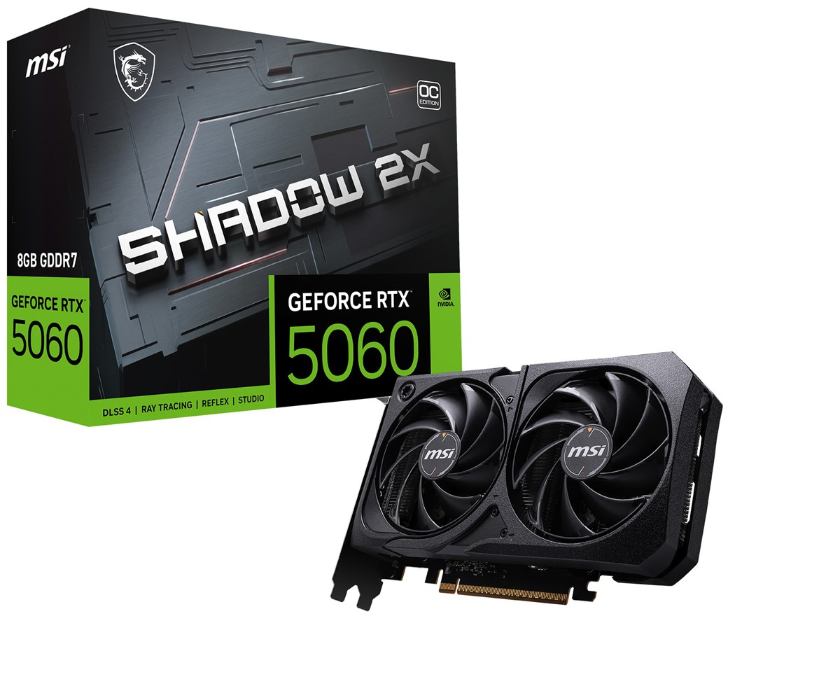 MSI VGA GEFORCE RTX 5060 8G SHADOW 2X OC RTX5060 8GB GDDR7 128B DX12 PCIE 5.0 X16 (3XDP 1XHDMI) resmi