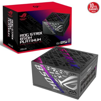 ASUS ROG-STRIX-850P TAM MODÜLER GÜÇ KAYNAĞI, 80 PLUS PLATİNUM SERTİFİKALI, ATX 3.1, GaN MOSFET, AKILLICA VOLTAJ DÜZENLEYİCİ, 10 YIL GARANTİ resmi