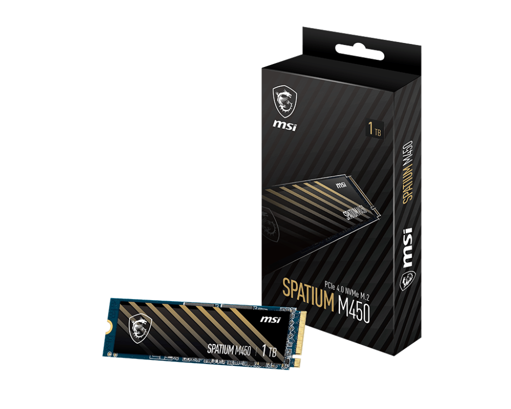 MSI SSD SPATIUM M450 PCIE 4.0 NVME M.2 1TB V1 R:3400 W:2400 resmi
