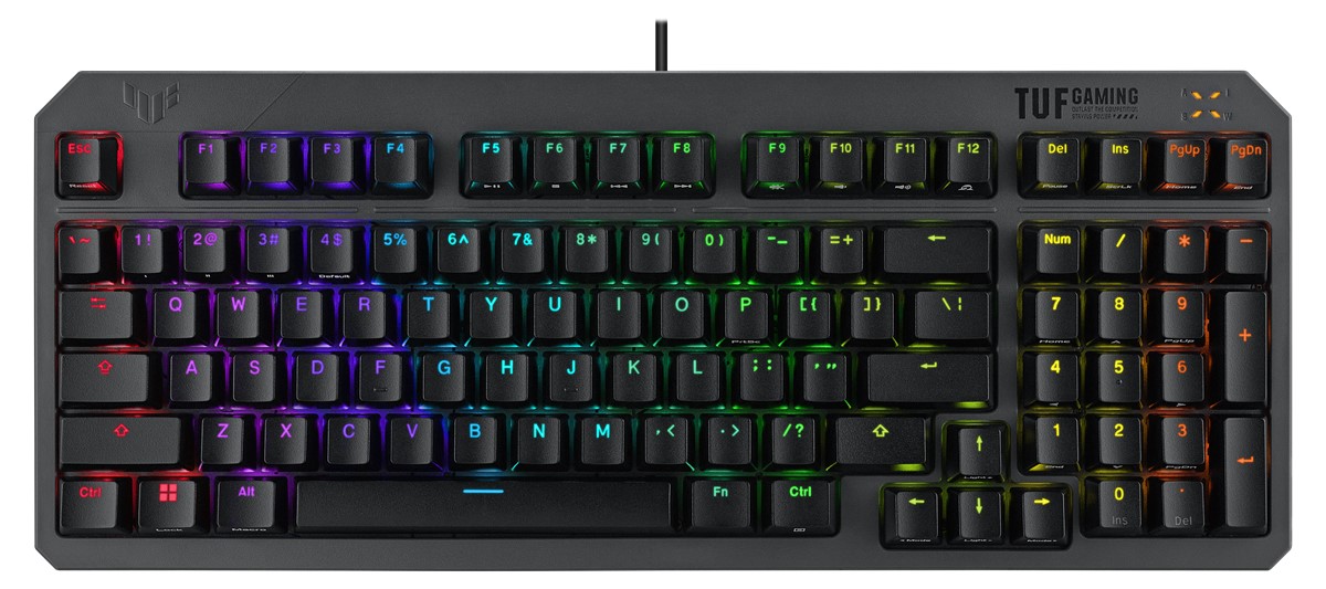 ASUS TUF GAMING K3 RED SWITCH/ABS/TR GEN II KOMPAKT 97 TÜRKÇE TUŞ DİZİLİMİ, OPTİK-MEKANİK RGB ANAHTARLAR, SES AZALTICI KÖPÜK, IP57 SU GEÇİRMEZLİK, ÇIKARILABİLİR ÜST PLAKA VE AURA SYNC resmi