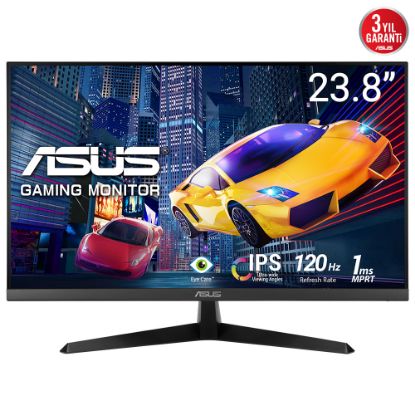 ASUS VY249HGR 23.8 IPS 1920x1080 1ms 120Hz 250cd HDMI VGA  VESA 3YIL EYECARE PLUS FLICKER-FREE ÇERÇEVESİZ DÜŞÜK MAVİ IŞIK Antibakteriyel Kaplama MONİTÖR resmi